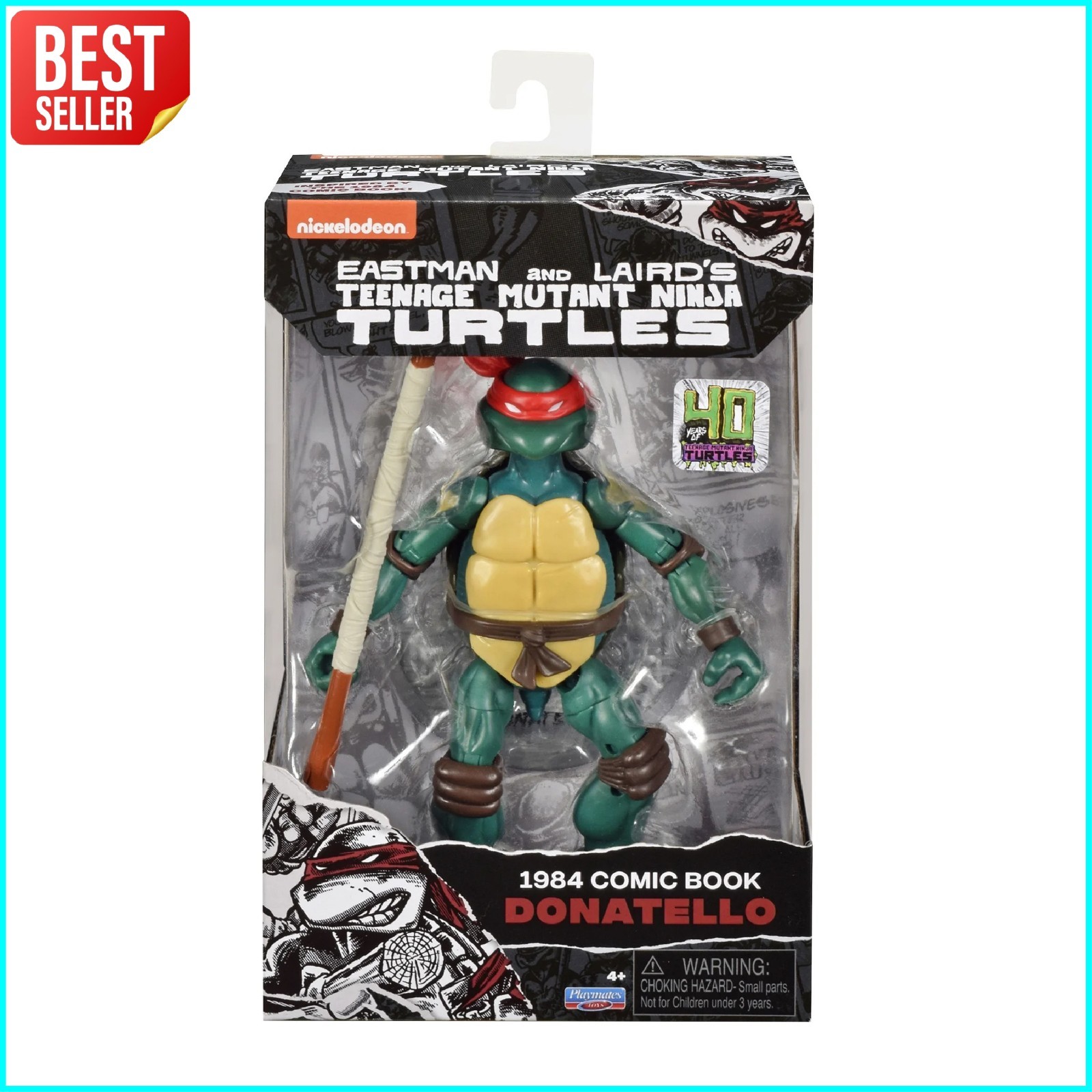 TMNT Donatello 6 Inch Comic Book Action Figure With Bo Staff Display Stand