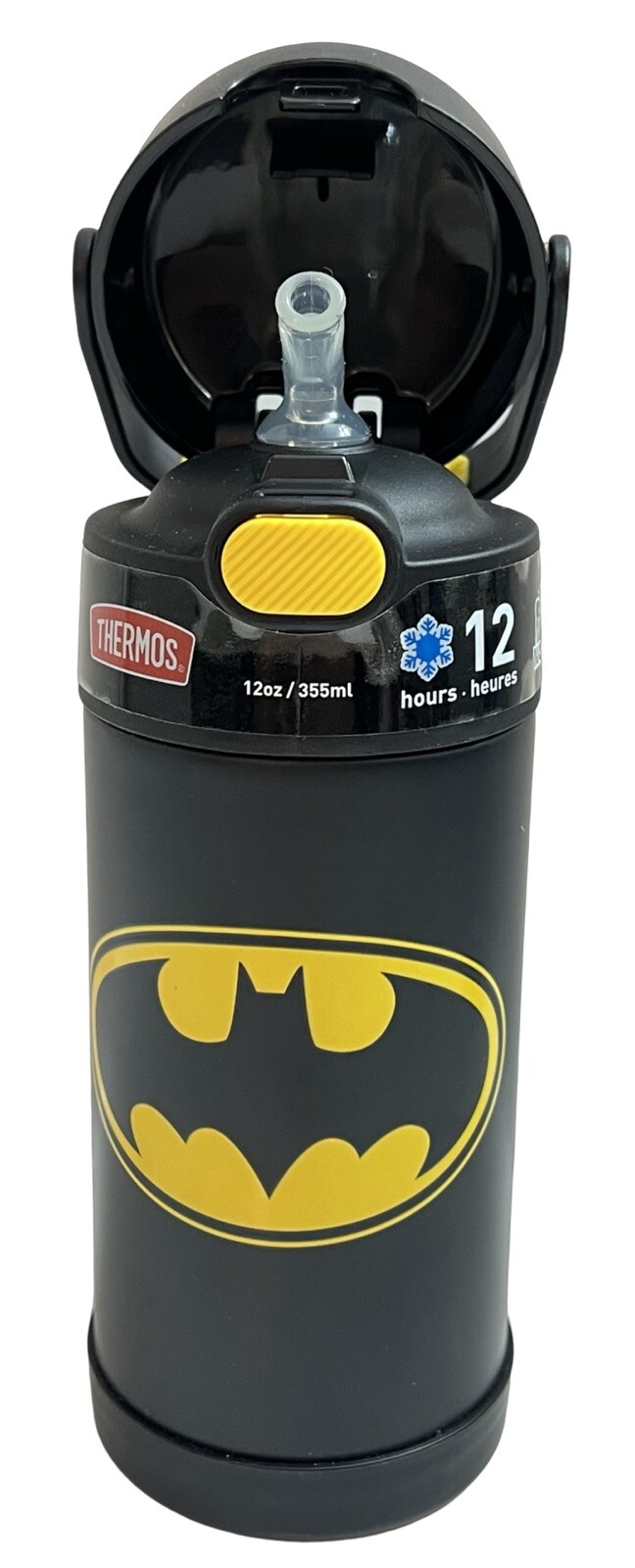 Batman Action Figure, Batmobile Toy & Thermos Batman Funtainer Water Bottle 12oz