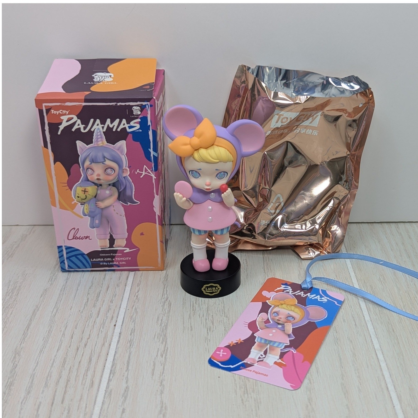 ToyCity Laura Pajama Party Mouse Pajamas Figure Purple Pink Blind Box Toy
