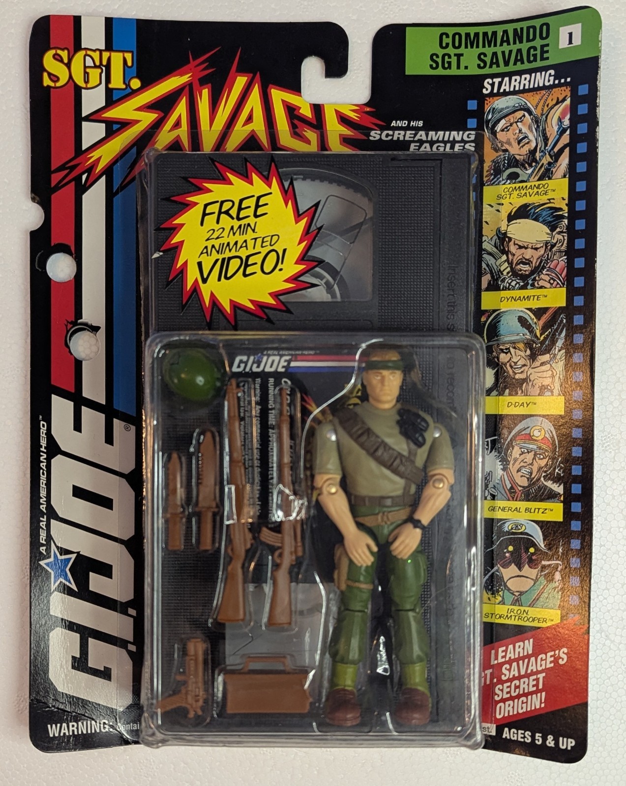 GI Joe 1994 Commando Sgt Savage Screaming Eagles Action Figure VHS New Video NIB