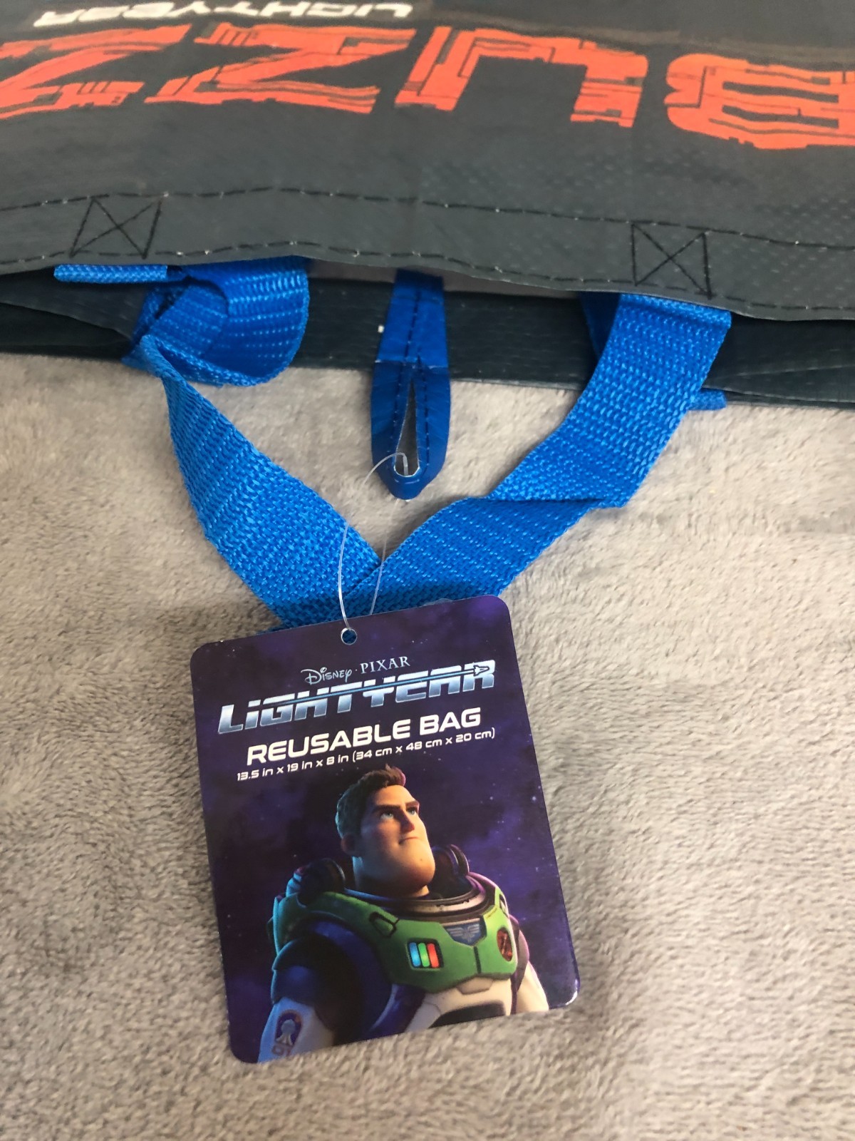 Buzz Lightyear Reusable Tyvek 13&Prime; x 18&Prime; Shopping Bag with Tags – Never USED –