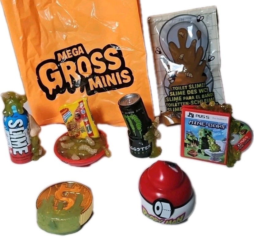 Zuru 5 Surprise Mini Brands Mega Gross Mini Series Rare Poopy Man Mine-Barf Coin