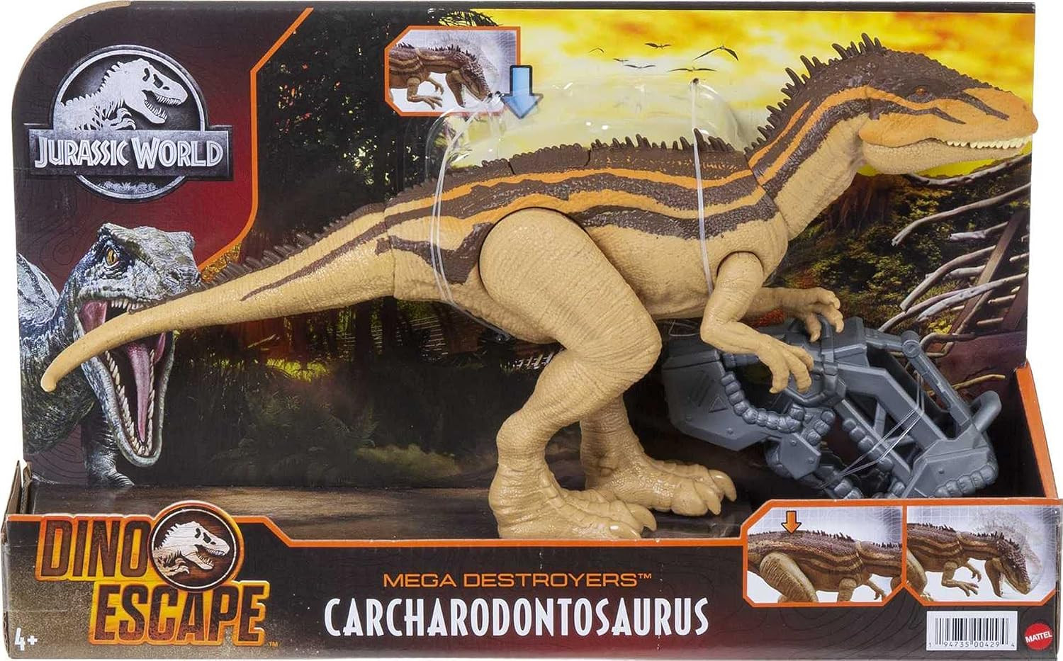 Jurassic World Mega Destroyers Dinosaur Action Figure, Carcharodontosaurus Brown