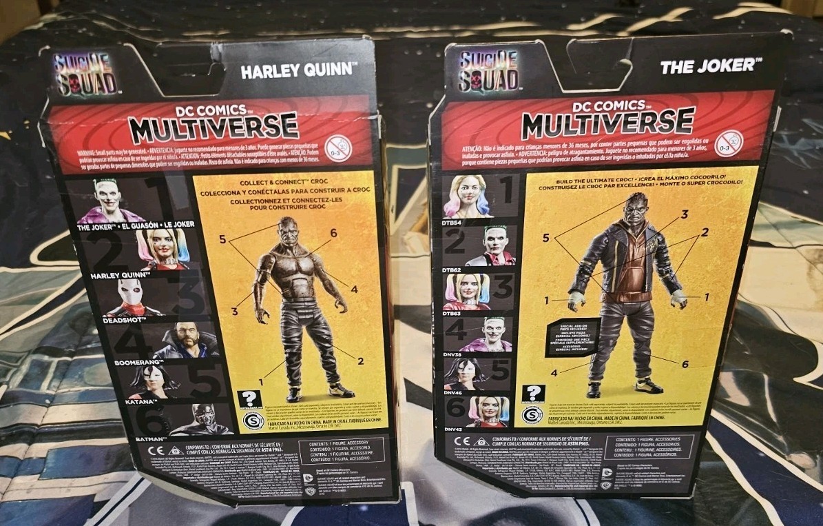 2016 Mattel DC Multiverse Suicide Squad Harley Quinn & Joker 6&Prime; Figure New Croc