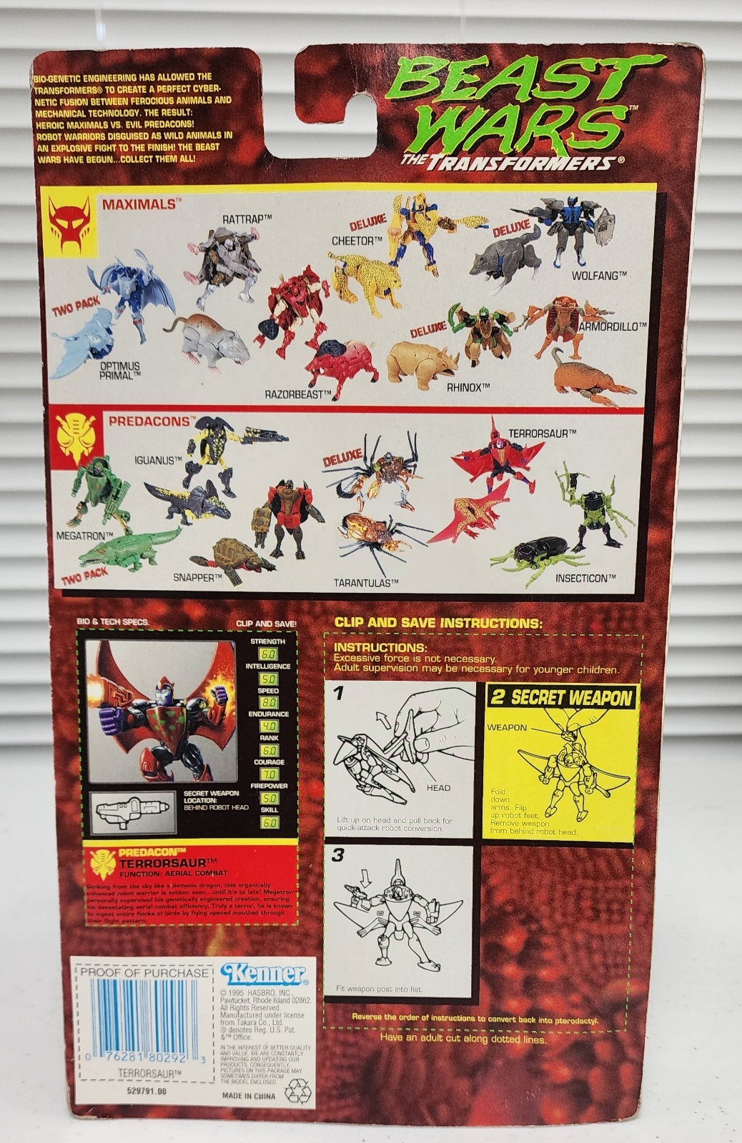 Beast Wars Transformers (Pterodacty) The Evil Predacon Terrorsaur Hasbro 1995