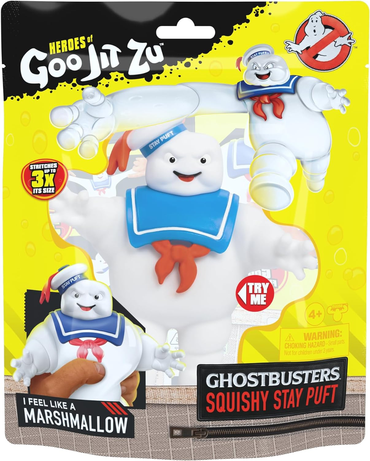 Ghostbusters Squishy Stay Puft Figure |Unique Goo Filling | Stretches up to 3X I