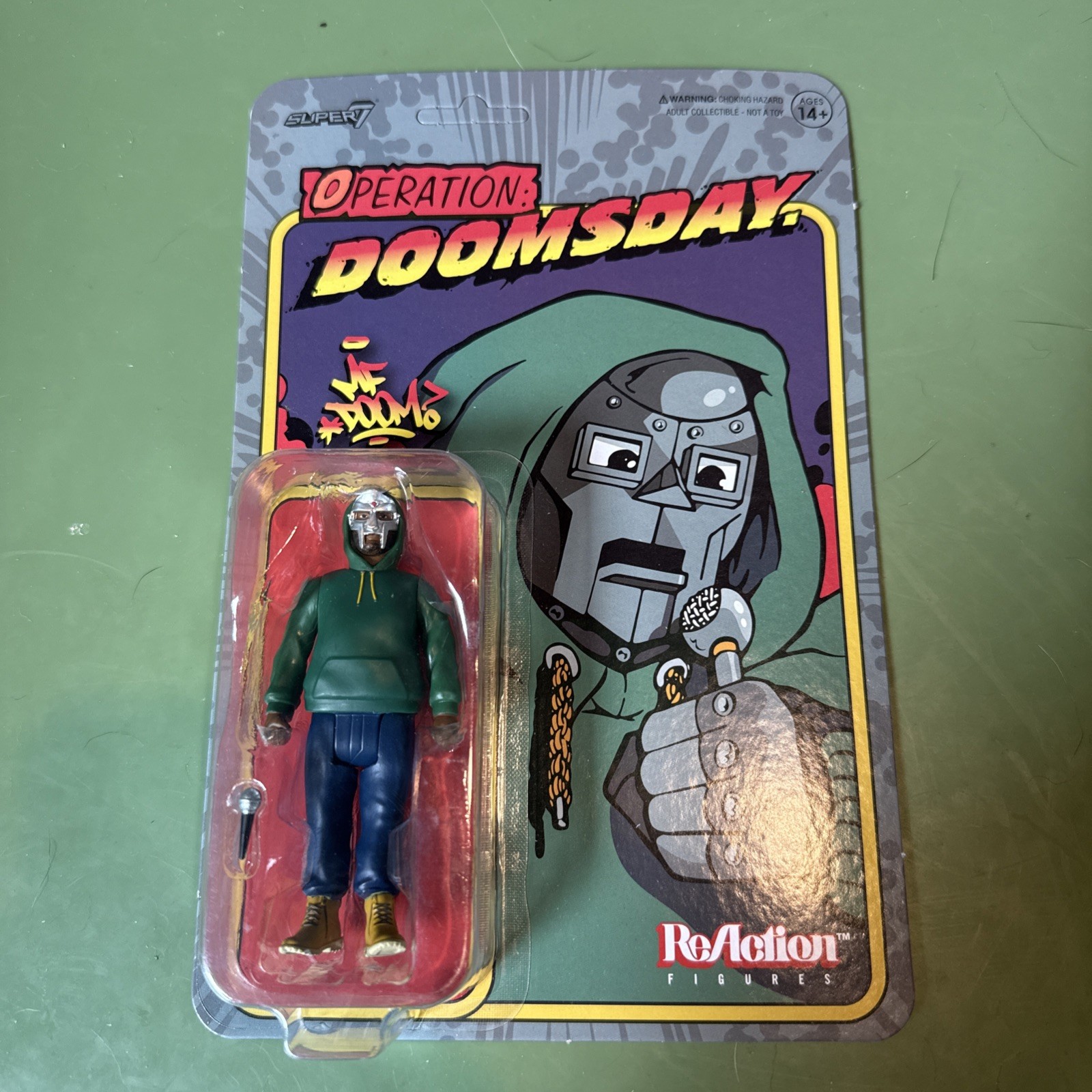 MF DOOM x Super7 Operation: DOOMSDAY ReAction Figure Unpunched Card Brand New