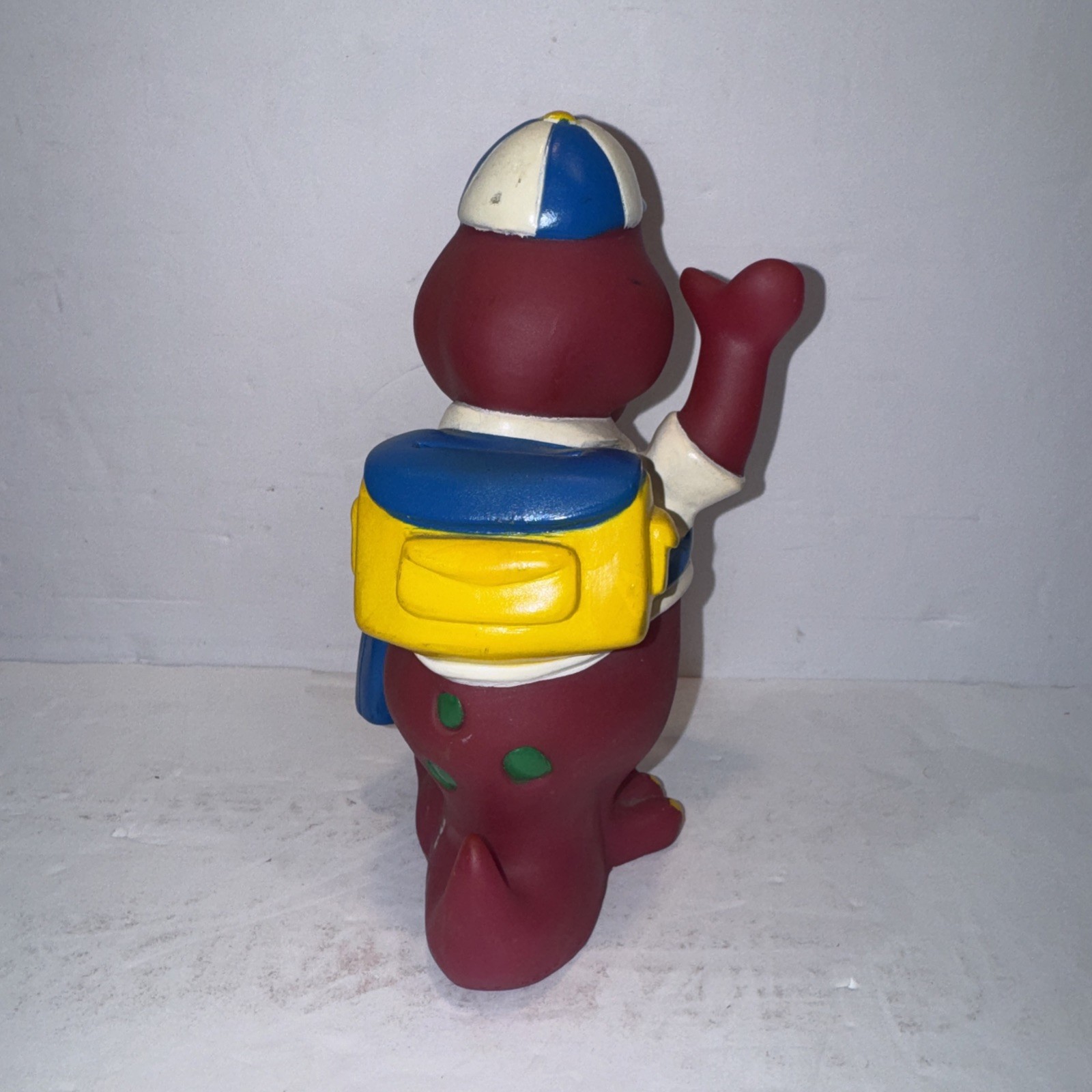 Vtg 1992 Lyons Group 7&Prime; Barney Purple Dinosaur Coin Piggy Bank Back to School
