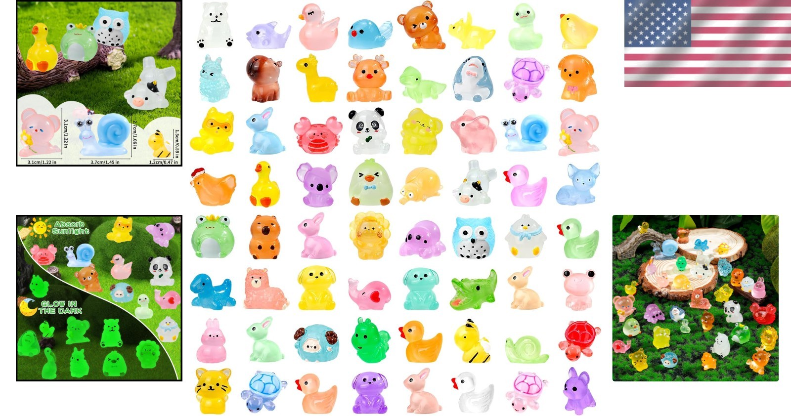 Tiny Glow Dark Animals – Collectible Miniature Figurines