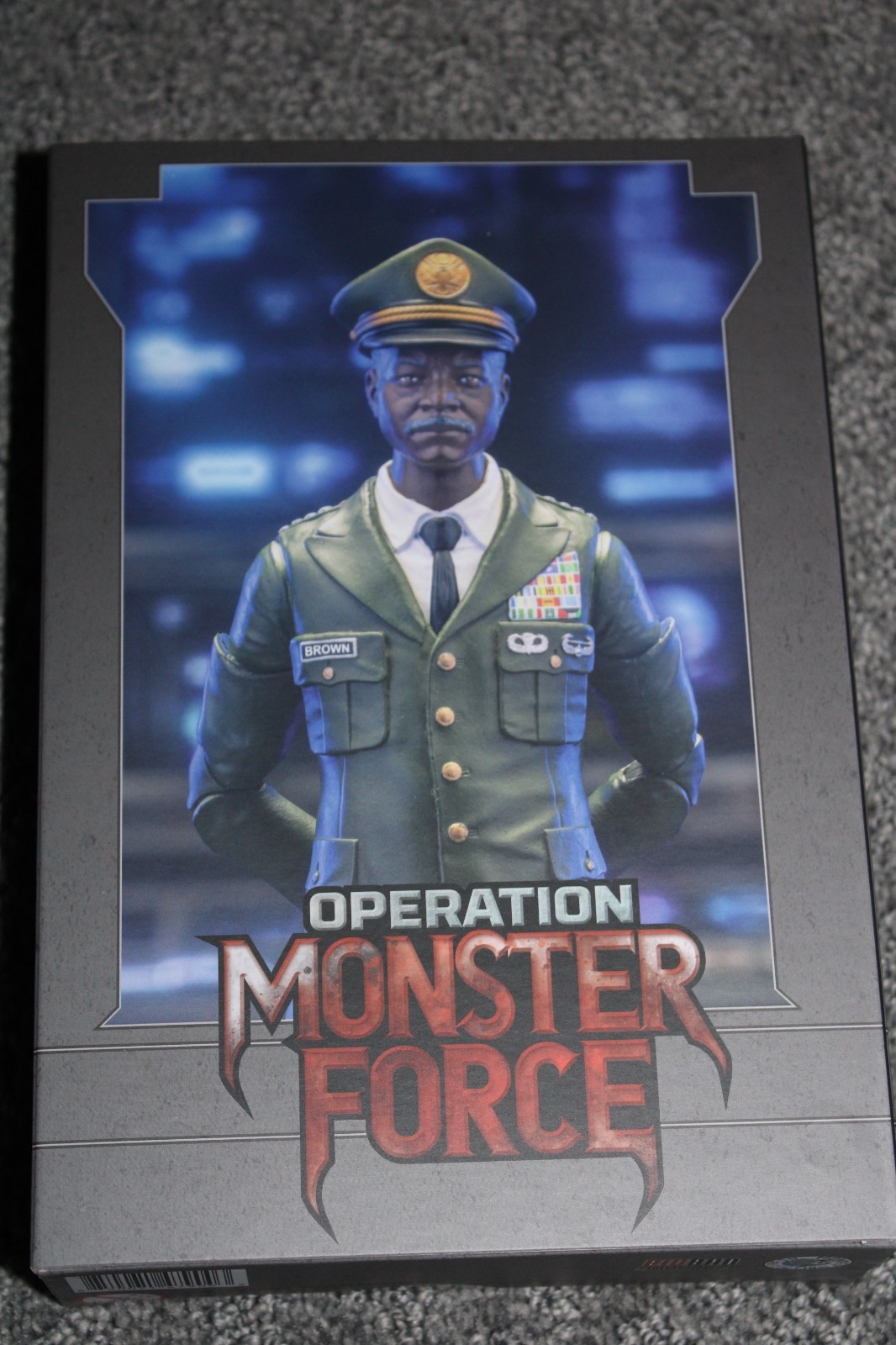 EMPTY OPERATION MONSTER FORCE GENERAL BROWN BBTS 6&Prime; INCH 1:12 SCALE FIGURE BOX