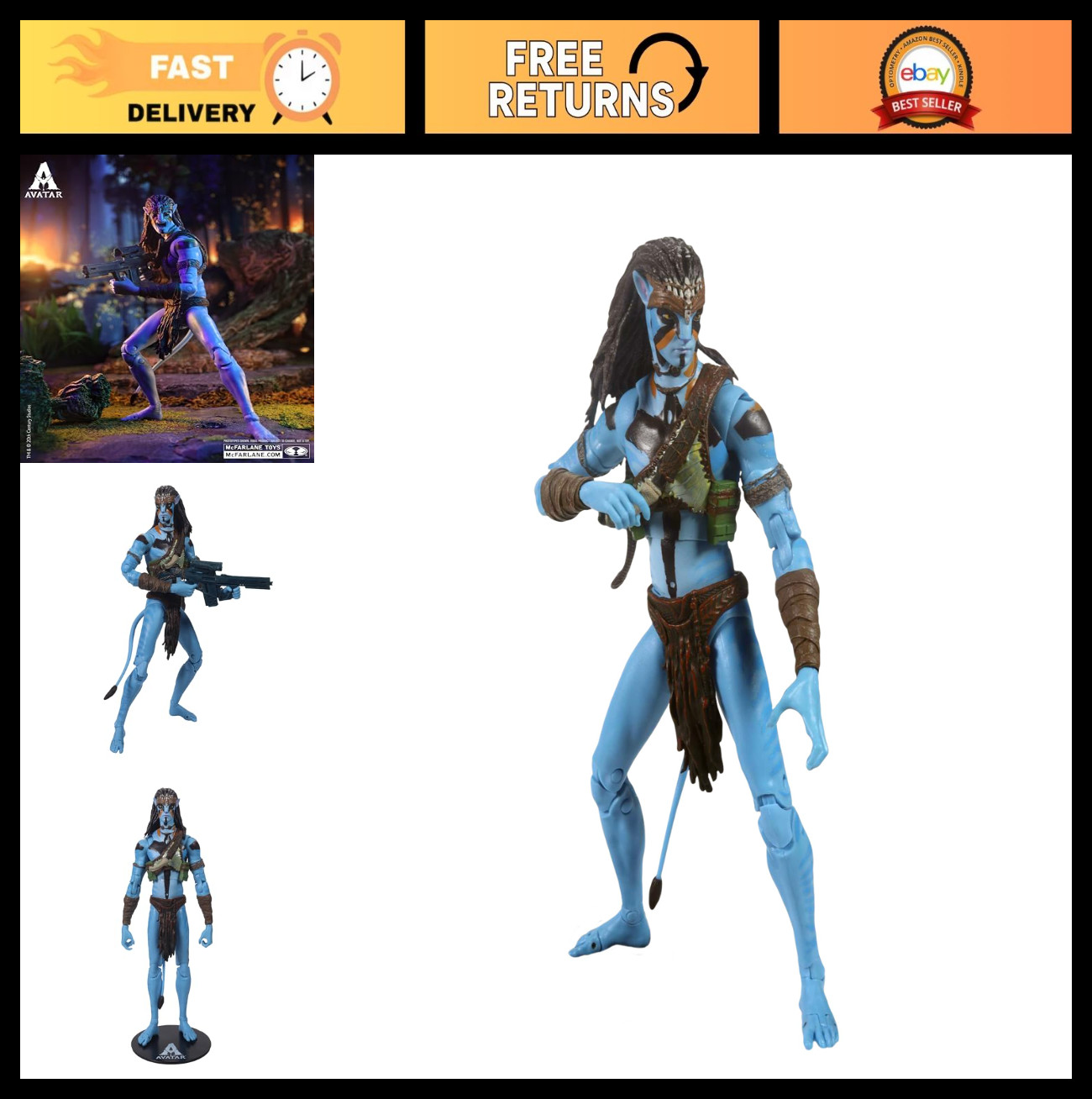 Avatar Fire and Ash Jake Sully 7&Prime; Action Figure – Metkayina Final Battle Collect