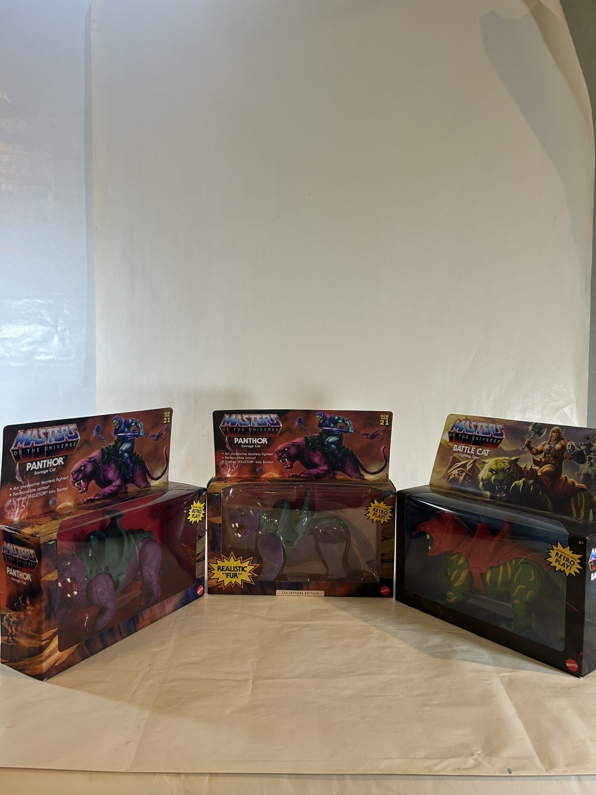 MOTU Masters of the Universe Origins Battle Cat & Panthor & Panthor w/ furHe-Man