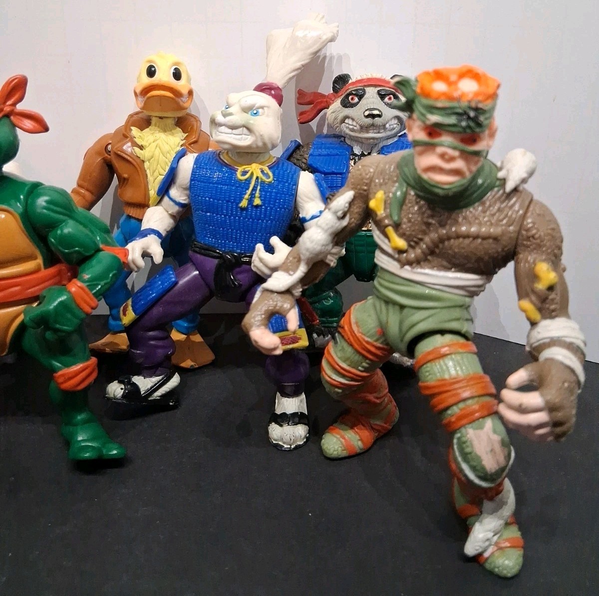 Vintage TMNT Mixed Lot of 11 Playmates 1990s Baxter Fugitoid Rat King & MORE! *G