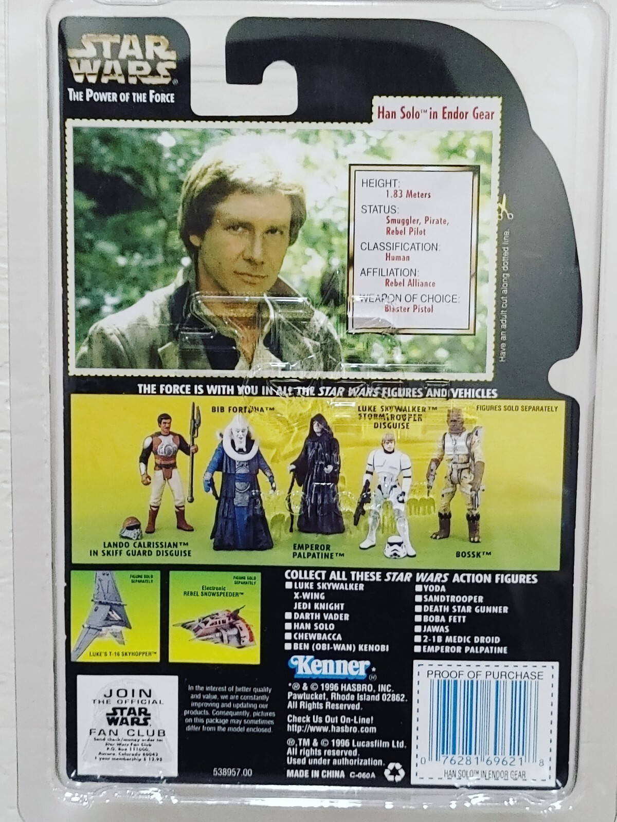 Star Wars Kenner Potf2 Han Solo Endor Gear Hologram Action Figure ~ Misp