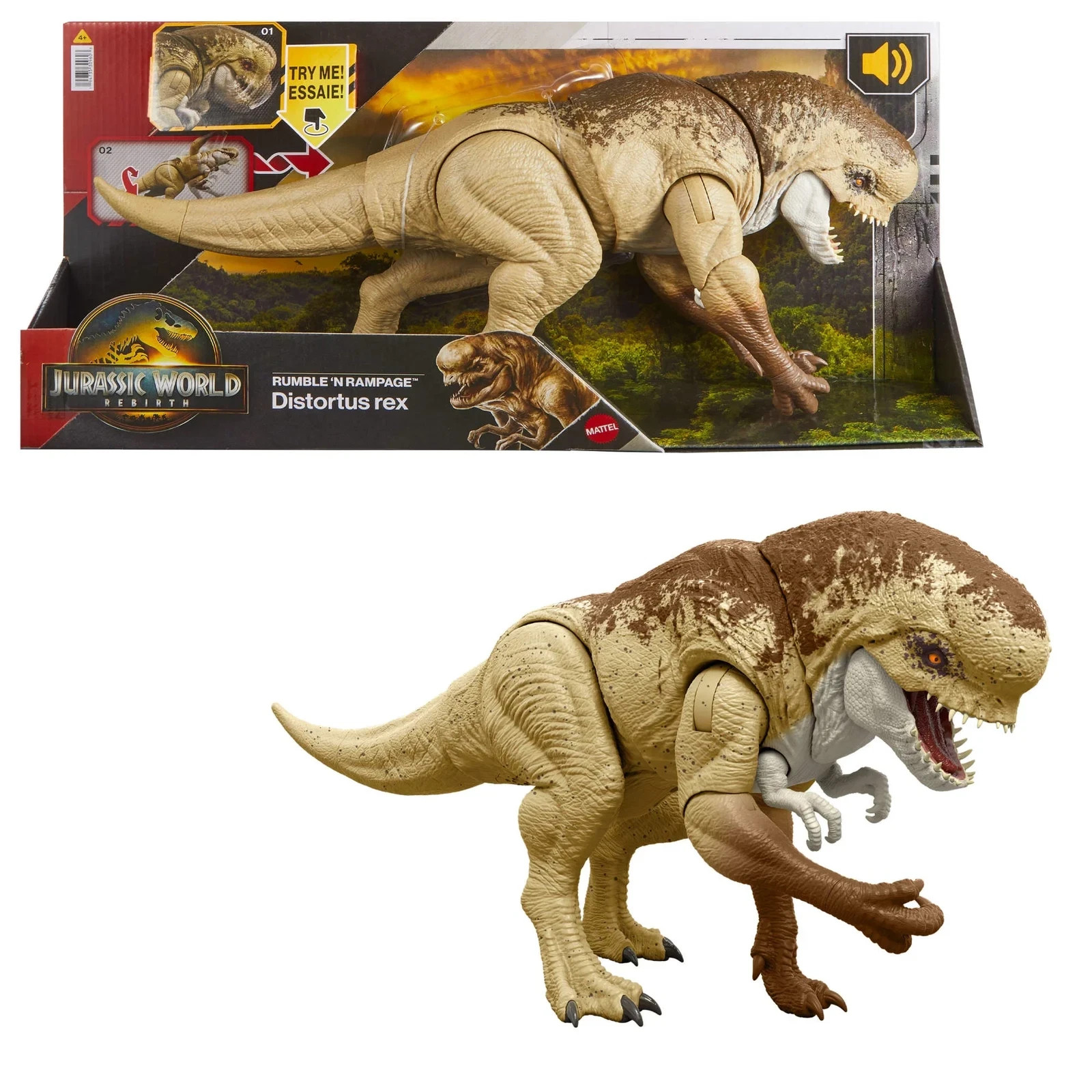Jurassic World Rebirth Distortus Rex Rumble&rsquo;n Rampage 22in – IN HAND – SHIP NOW