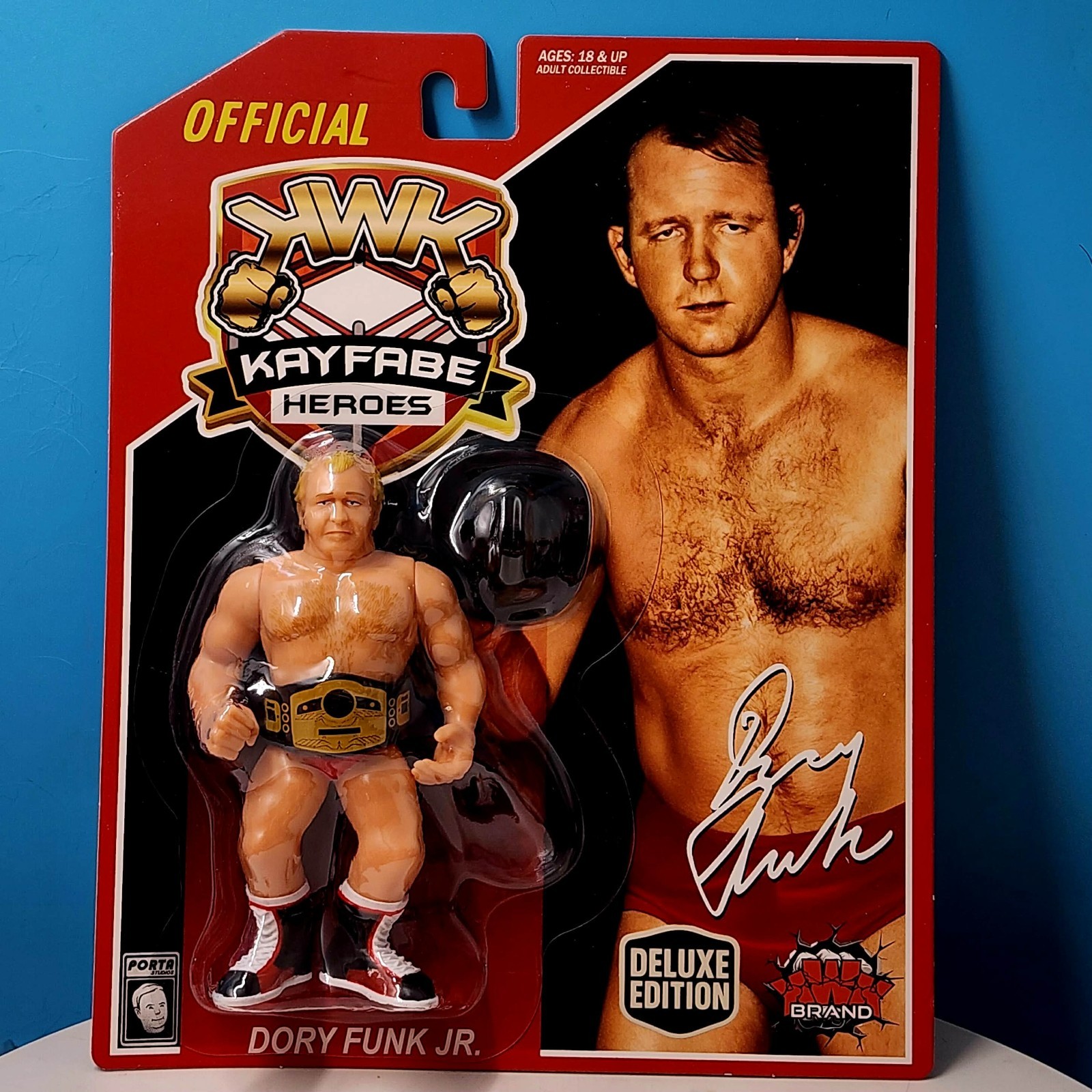 In Stock KWK Kayfabe Heroes Red Card Deluxe Dory Funk Jr -Retro Hasbro WWF WWE