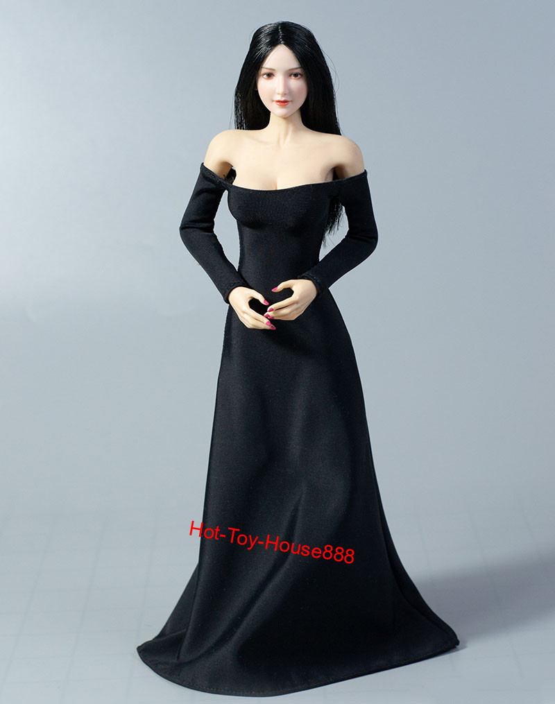 1/6 Female Long Sleeve Evening Suit Slim Mini Dress For 12&Prime;Action Figure Body