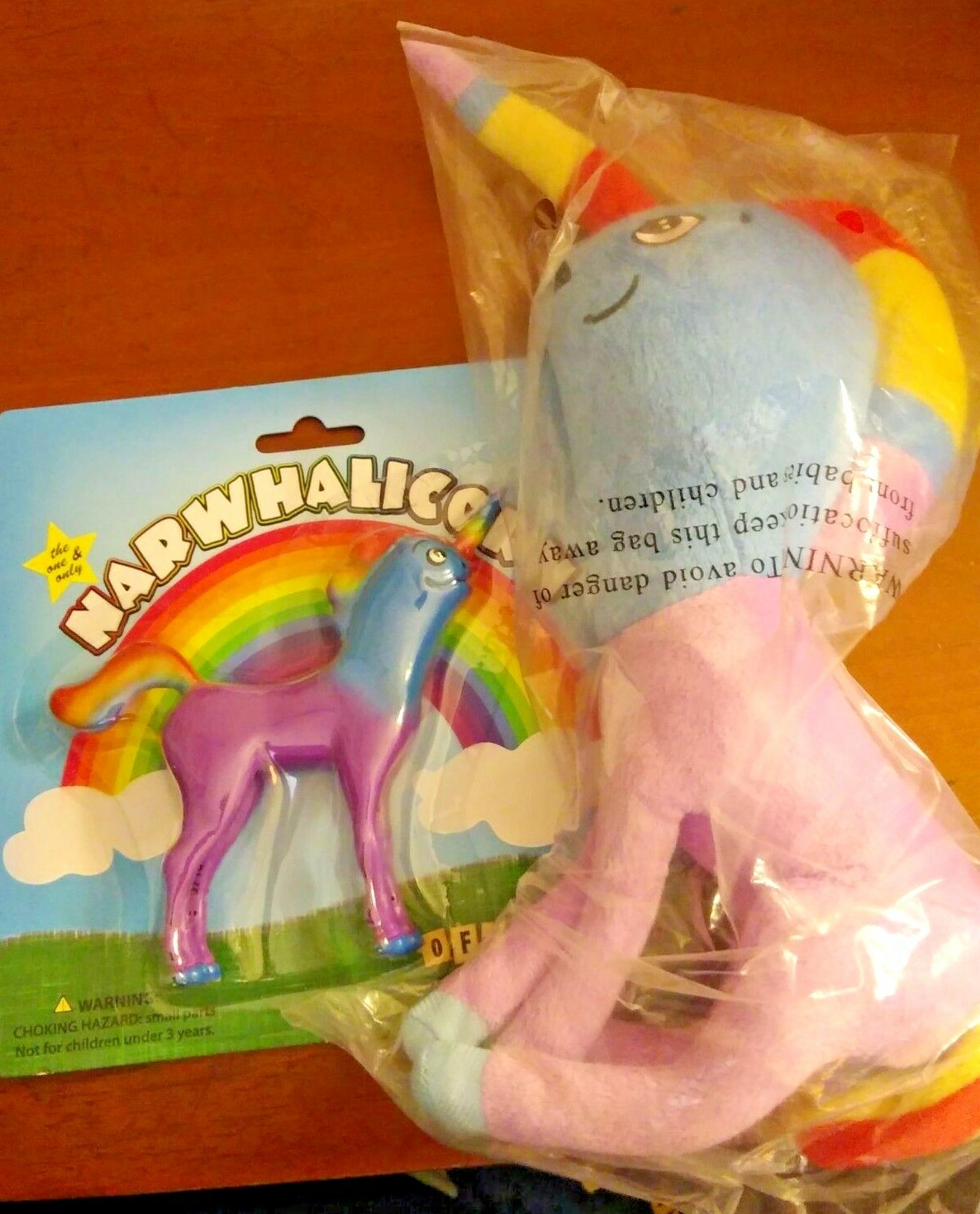 Narwhalicorns: (1) 5&Prime; Bendable Figure & (1) 13&Prime; Plush 1/2 Narwhal & Unicorn OTWT