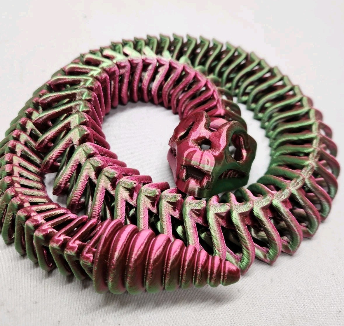 Rattlesnake Skeleton Articulated Figure 3D Print Novelty Collectable 29&Prime;