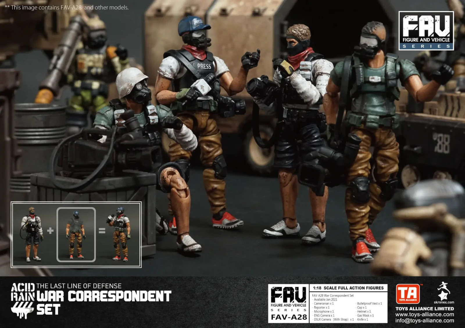 ACID RAIN / ANNEX 2179 1/18: FAV-A28 War Correspondent Set *USA Seller*
