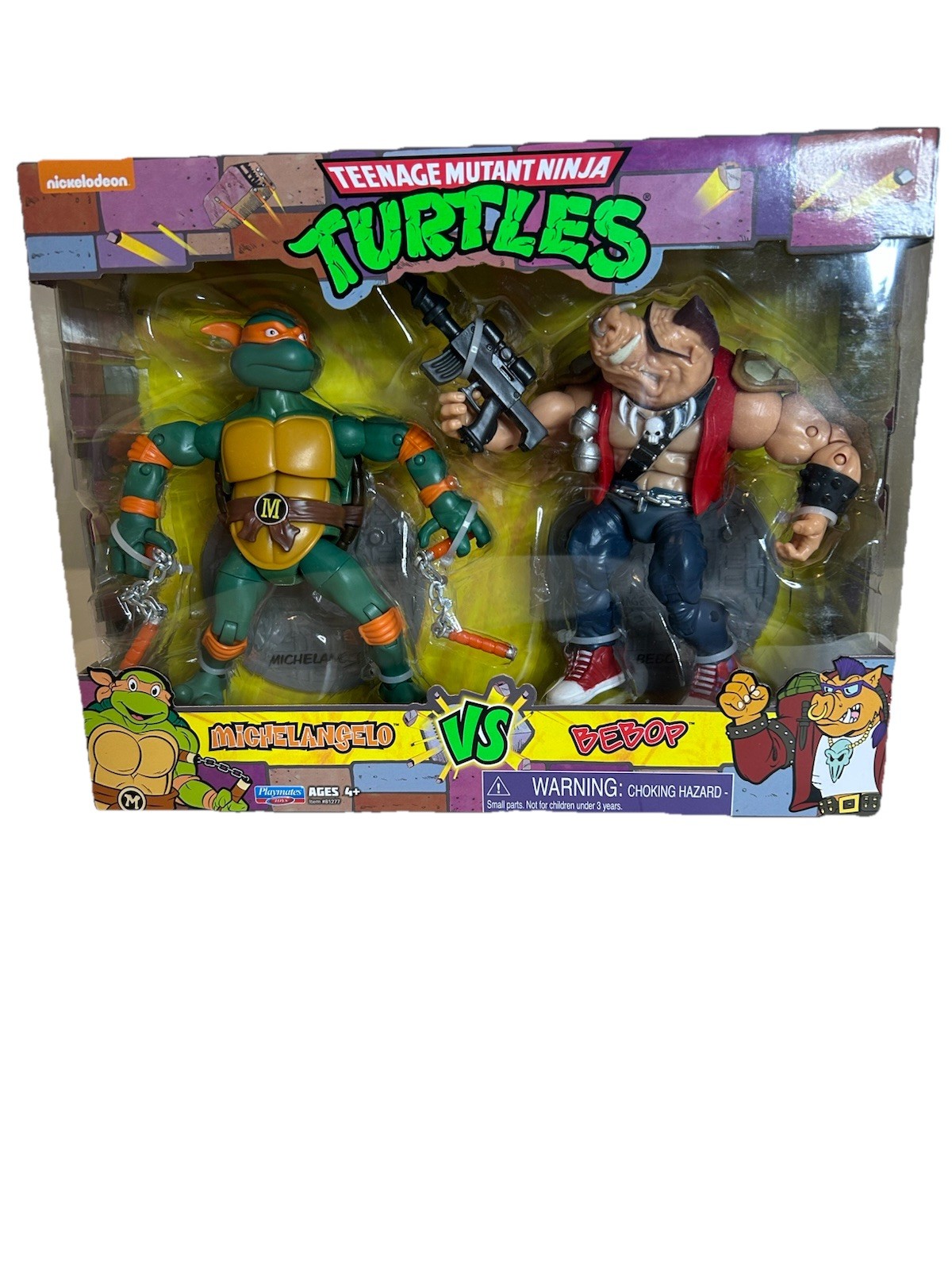 Playmates Toys TMNT Michelangelo vs Bebop Boxed Action Figure Collection