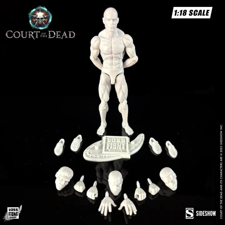 Blank Ivory Male 1:18 Scale Boss Fight Studio Action Figure 3 3/4&Prime; For Customs