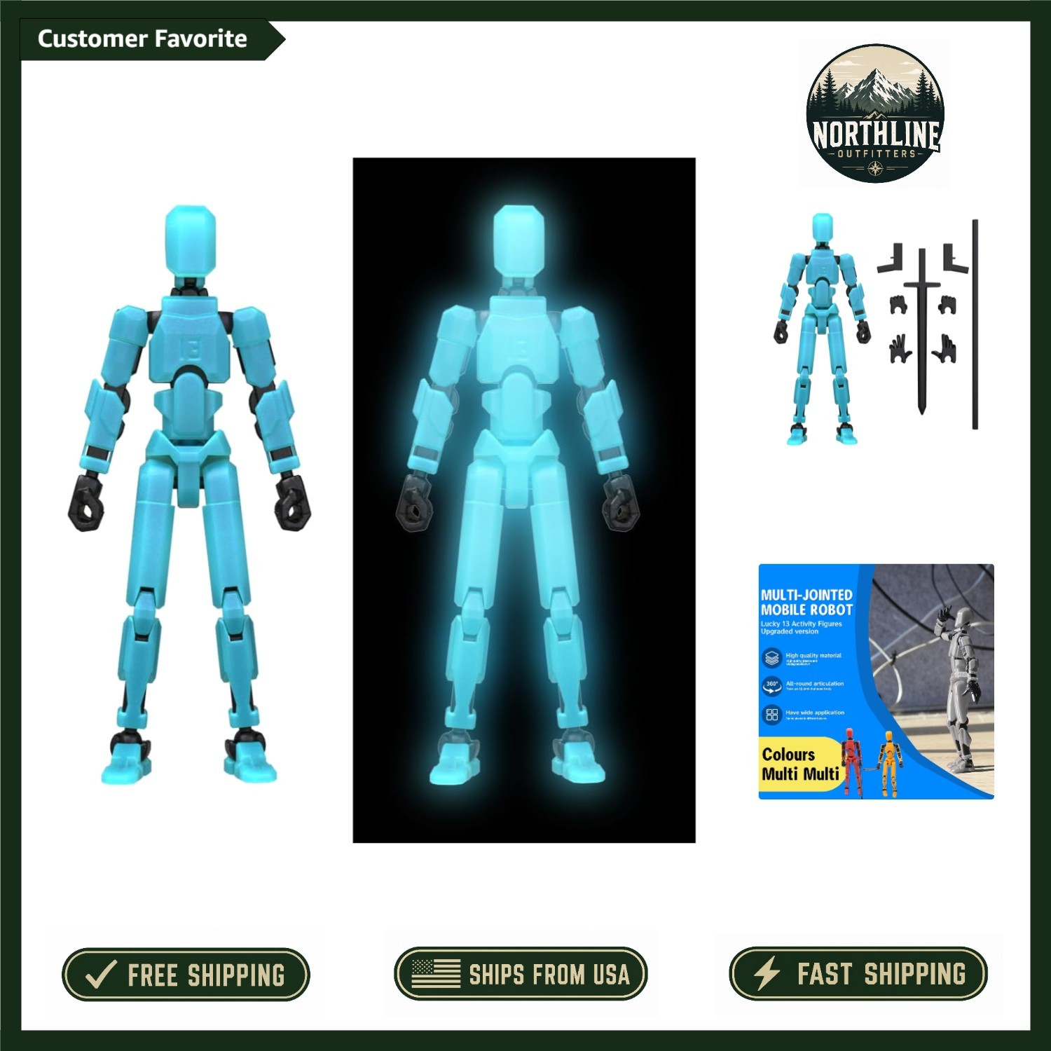 Articulated Titan 13 Action Figure – 6-Inch Collectible Robot with Accessories