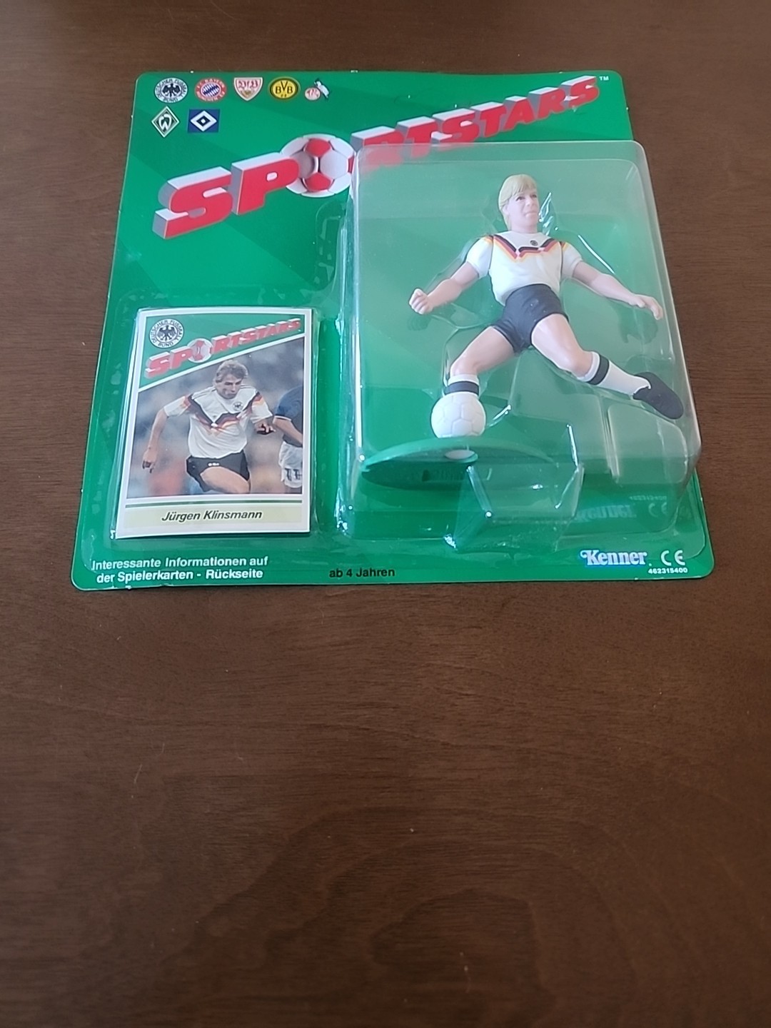 💎 NRMT JÜRGEN KLINSMANN 1989 Kenner SPORTSTARS Soccer FIGURE Starting Lineup