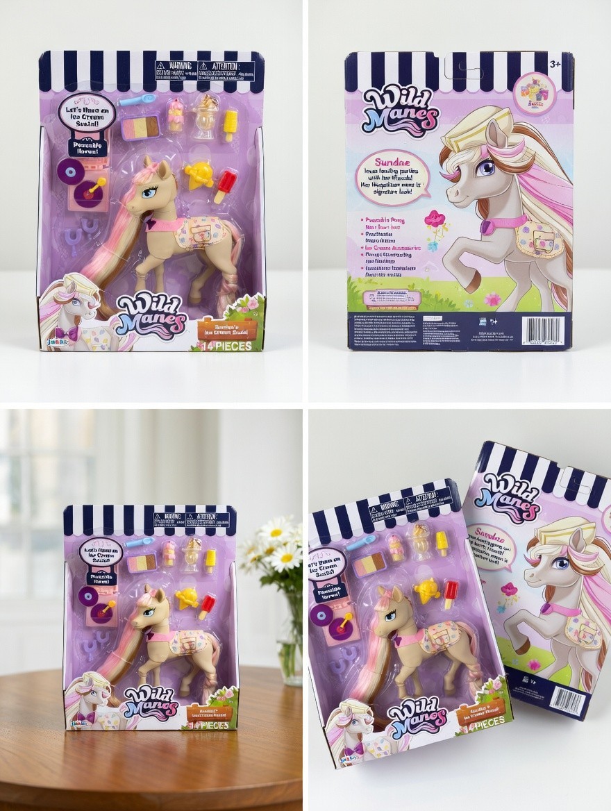 Wild Manes Sundae&rsquo;s Ice Cream Social – Poseable Pony (New in Box)