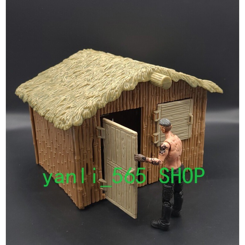 Action Figure DIY 1/18 Scale Small Wooden House Scene Props Model Fit 3.75 »
