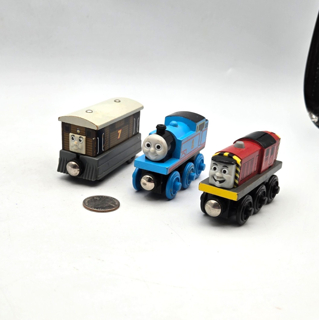 Thomas & Friends Wooden Railway Train Tank Engine Lot x3 with Toby + Salty