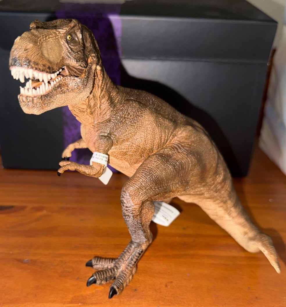 2005 Papo T-REX 6&Prime; Tall Dinosaur Moving Jaw Brown Tyrannosaurus Rex w/Tags