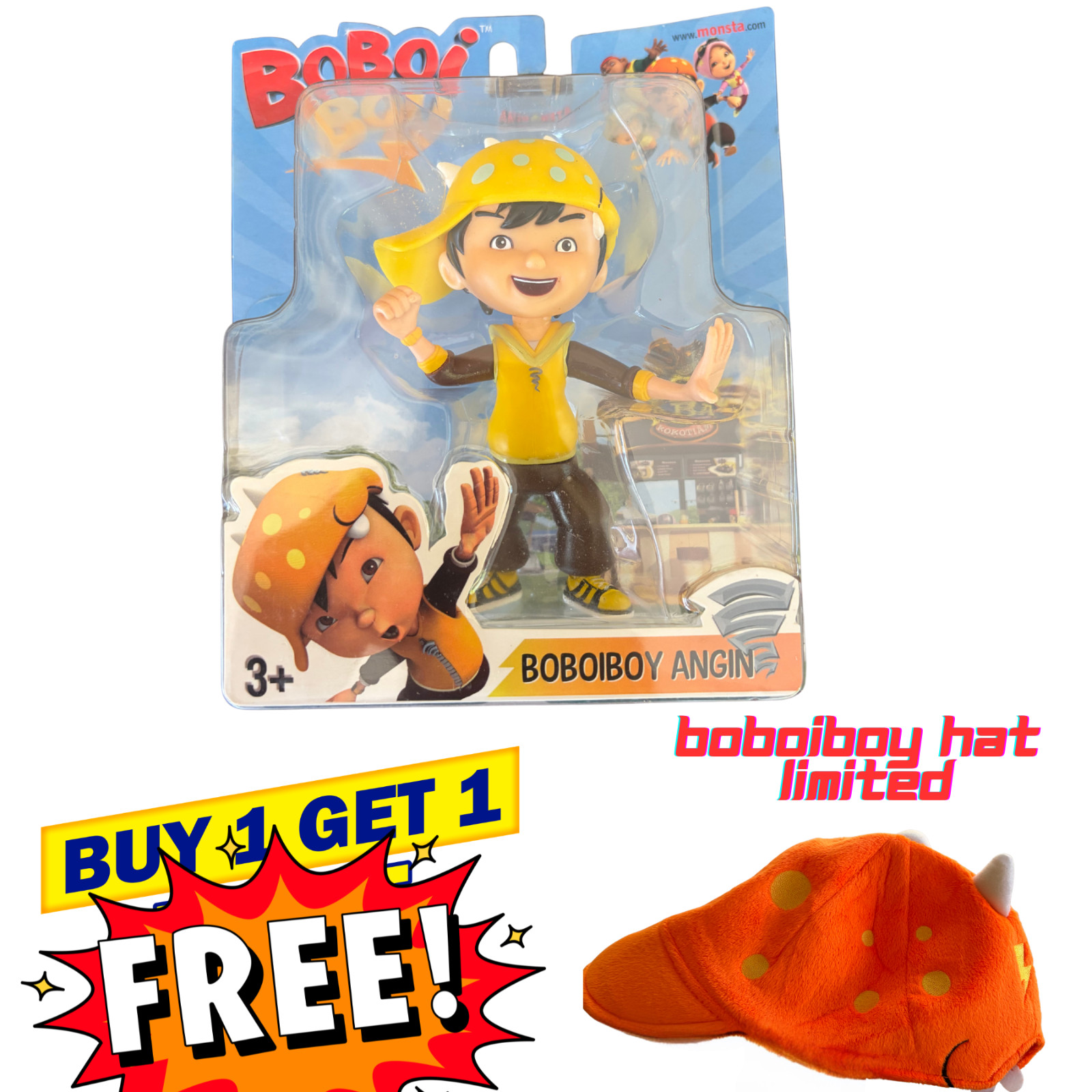 BoBoiBoy Angin Action Figure Original Monsta Malaysia Animation Toy – New In Box