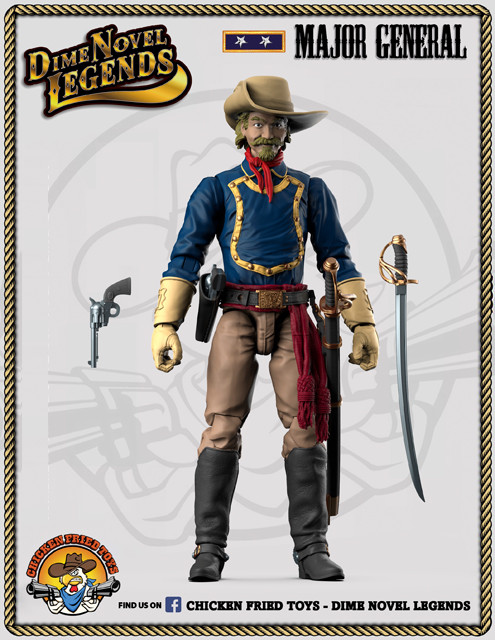 Dime Novel Legends 1:18 scale (4&Prime;) old west action figure Cavalry Major General