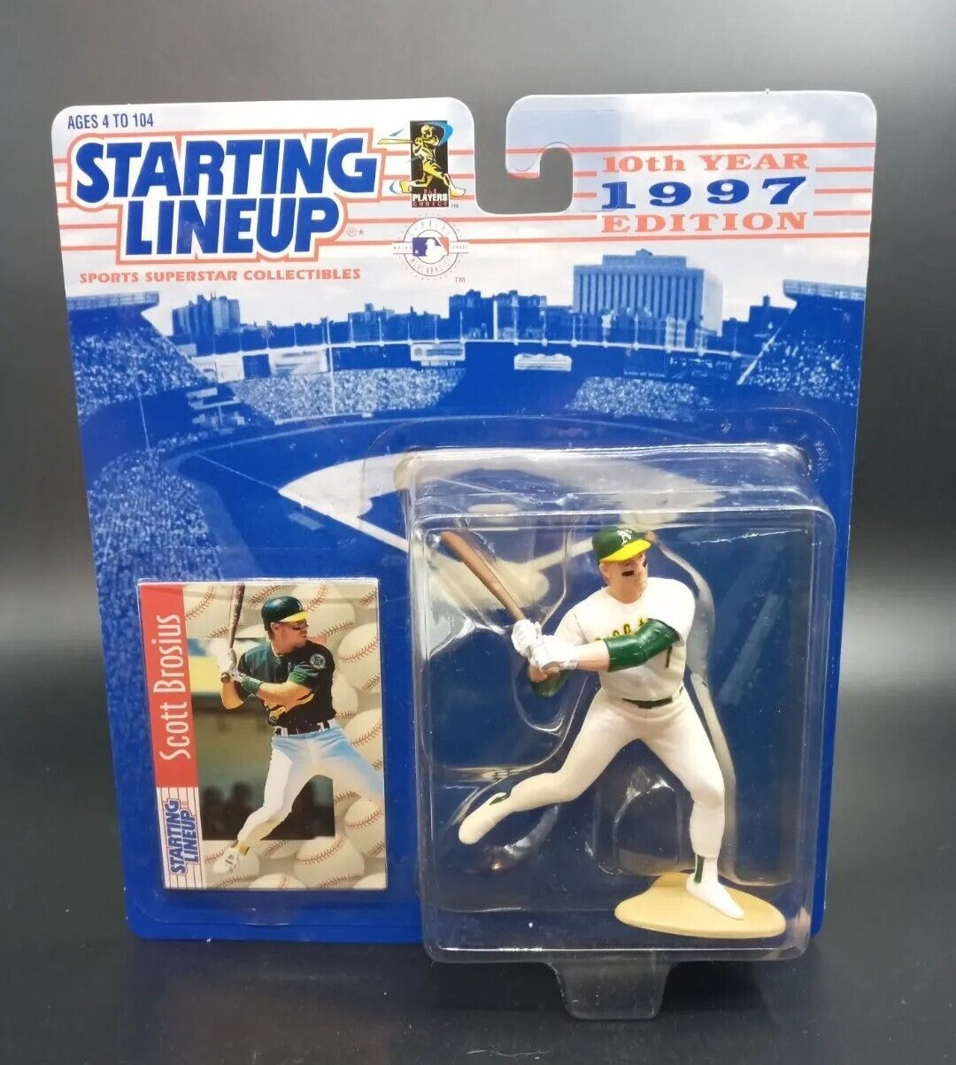 1997 Starting Lineup Baseball Figure & Card Scott Brosius Oakland A&rsquo;s Athletics