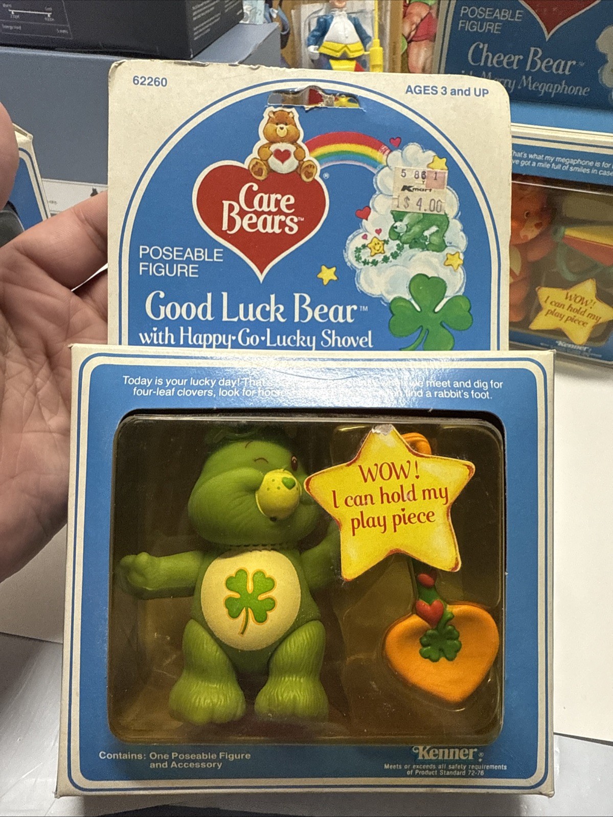 Cheer Bear Merry Megaphone Good Luck Bedtime Care Bears Cousins 1980 Kenner Lot