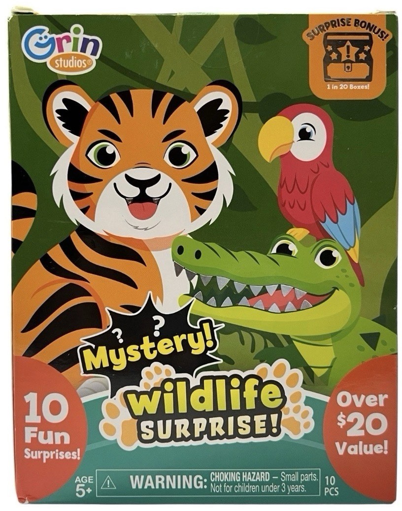 Wildlife Surprise Mystery Toy Box Sensory 10 Surprises New Grin Studios Unopened