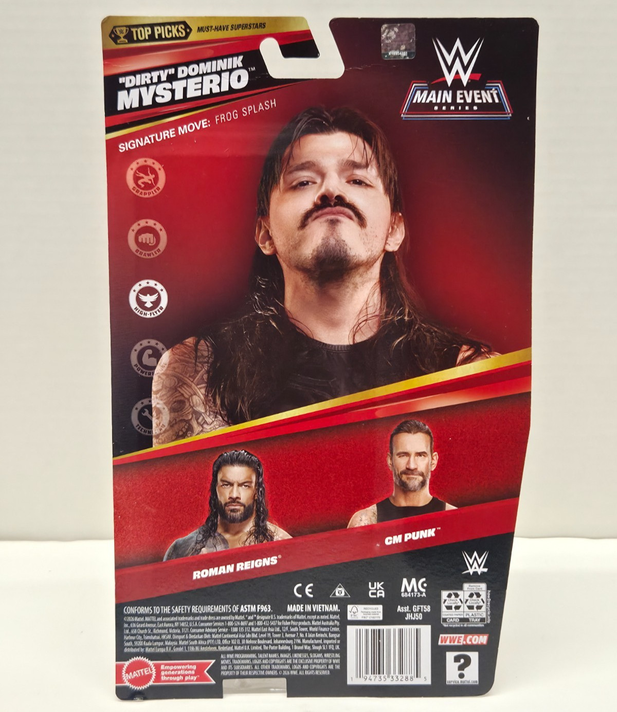 DIRTY DOMINIK MYSTERIO WWE Mattel Main Event Series 2026 Top Picks Wave 3 Figure
