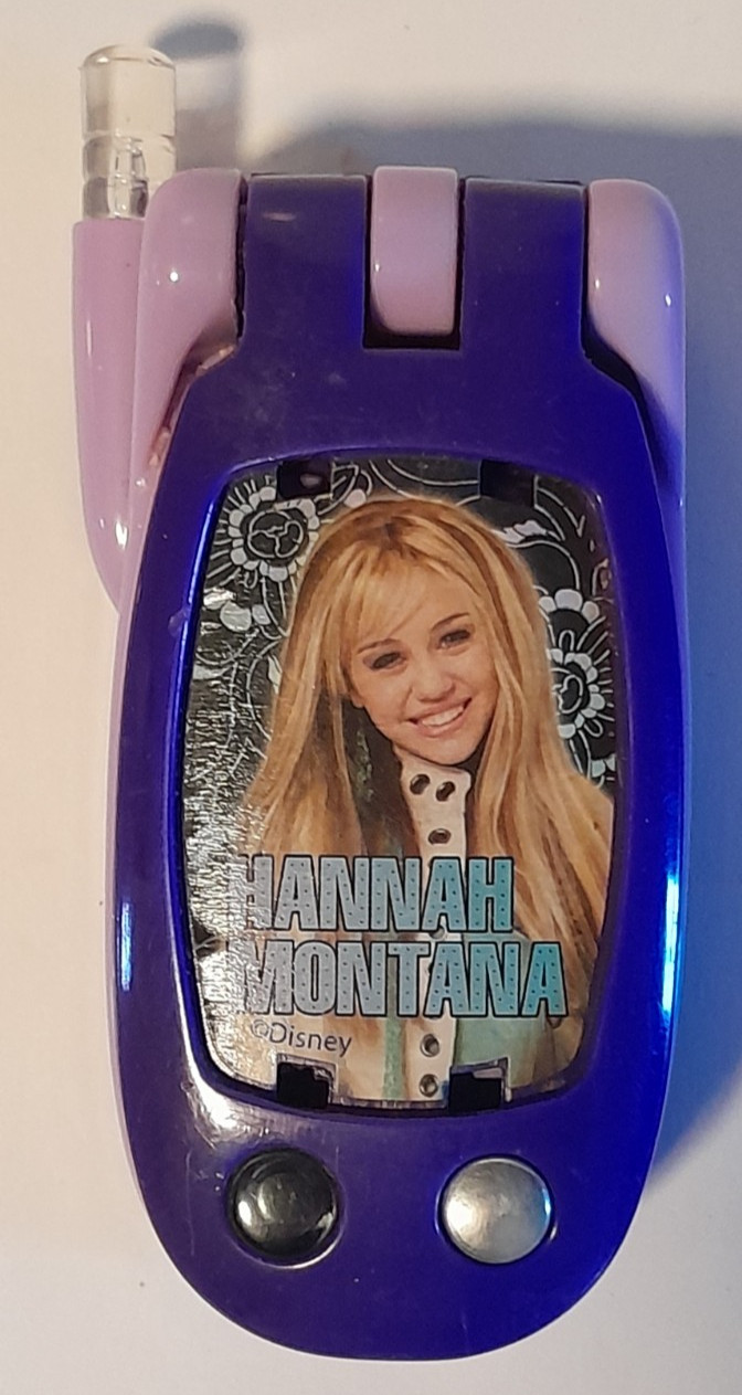 Disney Hannah Montana Flip Phone Toy Purple-Needs New Battery