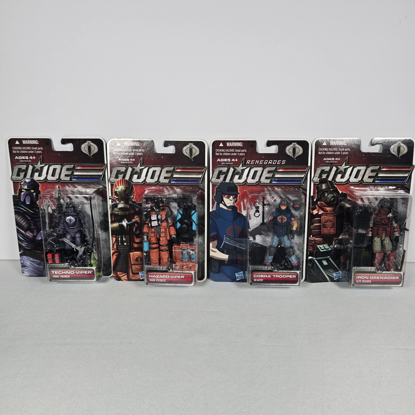 4 G.I. Joe 30th Anniversary Figure Lot Hasbro New Techno Hazard Viper Iron Cobra
