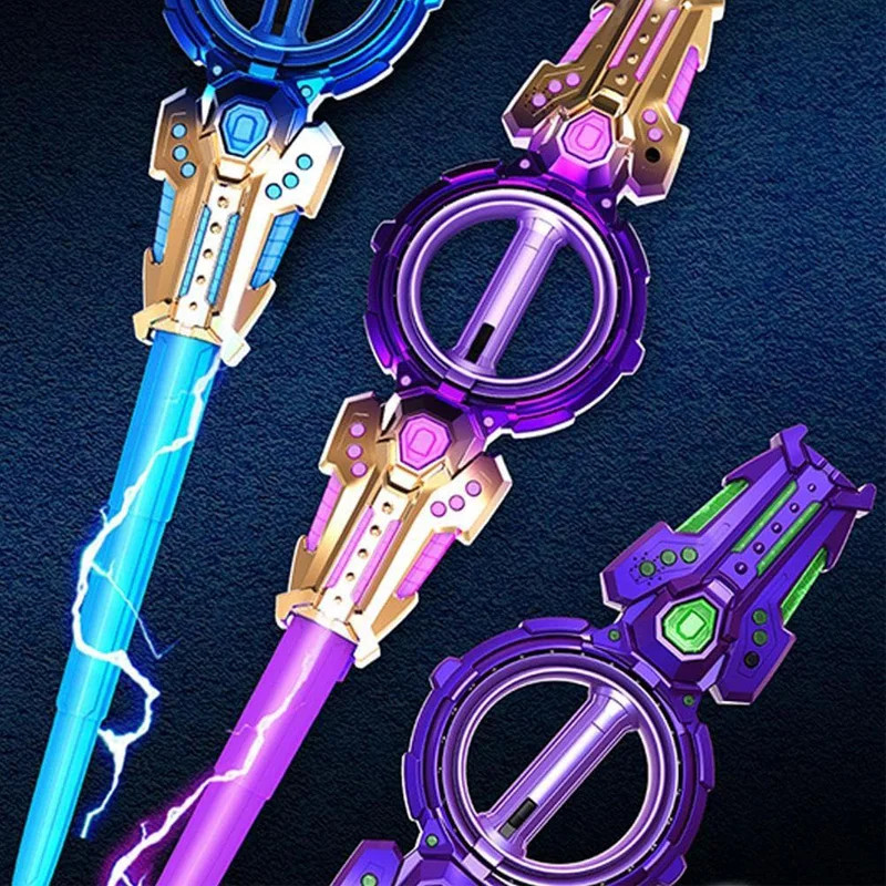 dual Lightsaber Glowing Laser Rotating Sword Rotate Sword Multi-Color Flash LED