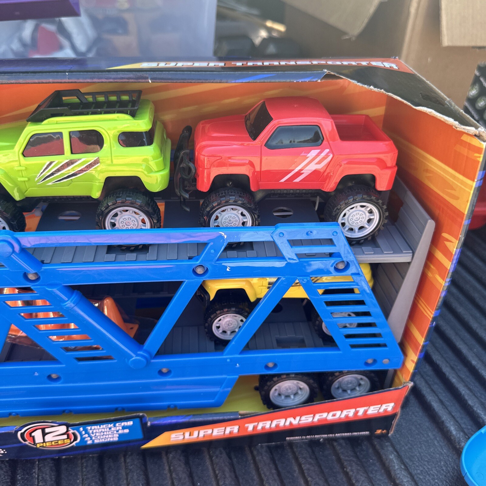 Adventure Force Super Transporter , Sound , Car Hauler 12 Pc NIB