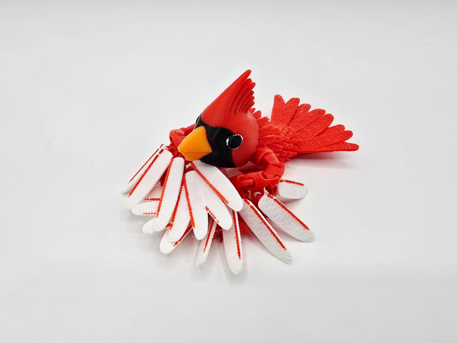 Cardinal Flexi | 3D Printed Realistic Animal | Flexible Articulated Desk Toy Pet