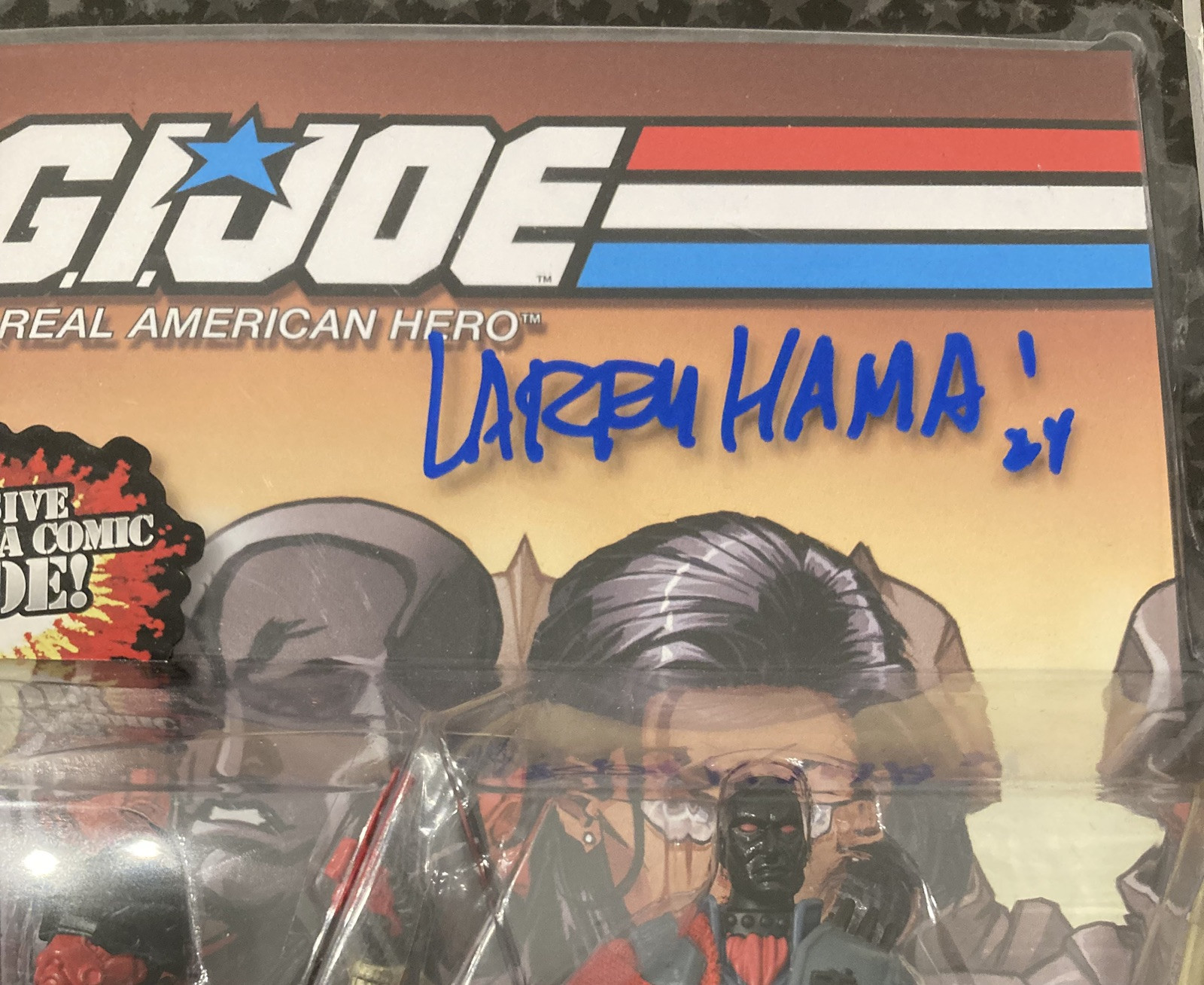 Larry Hama Signed GI Joe Iron Grenadier Destro Comic Pack Figure Beckett BAS