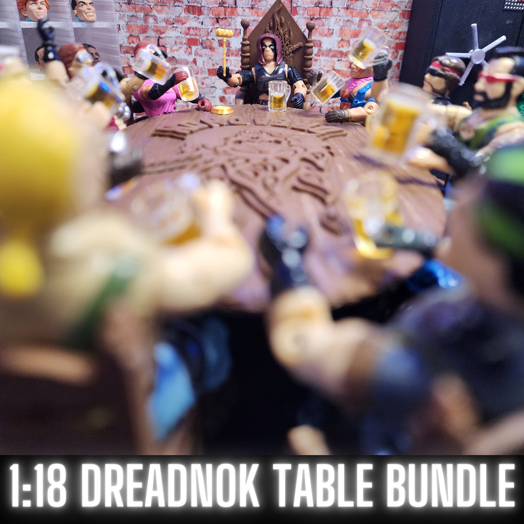 DREADNOK TABLE BUNDLE, For 1:18 Scale Figures, Zartan Throne, Gi Joe Vintage, 3D