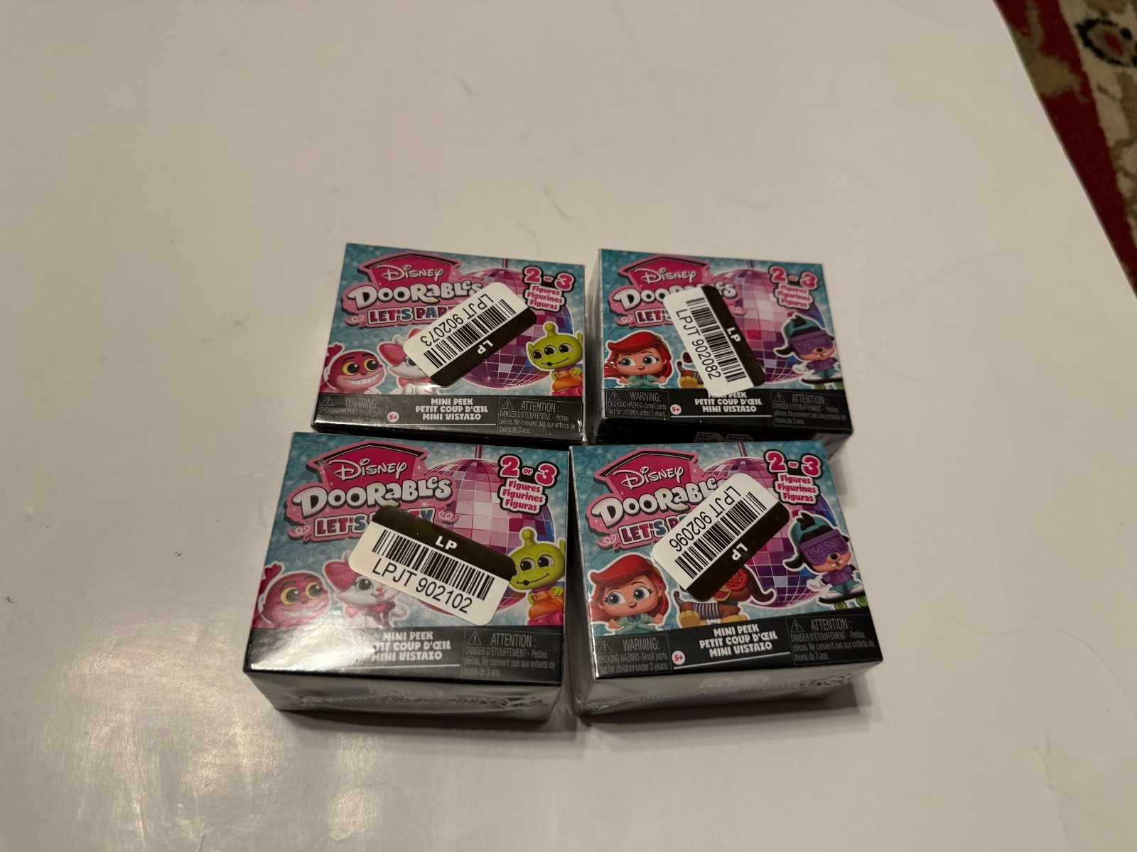 Disney DOORABLES Sealed Lot 4 Boxes Series 14 Mini Peek Let’s Party NEW Minature