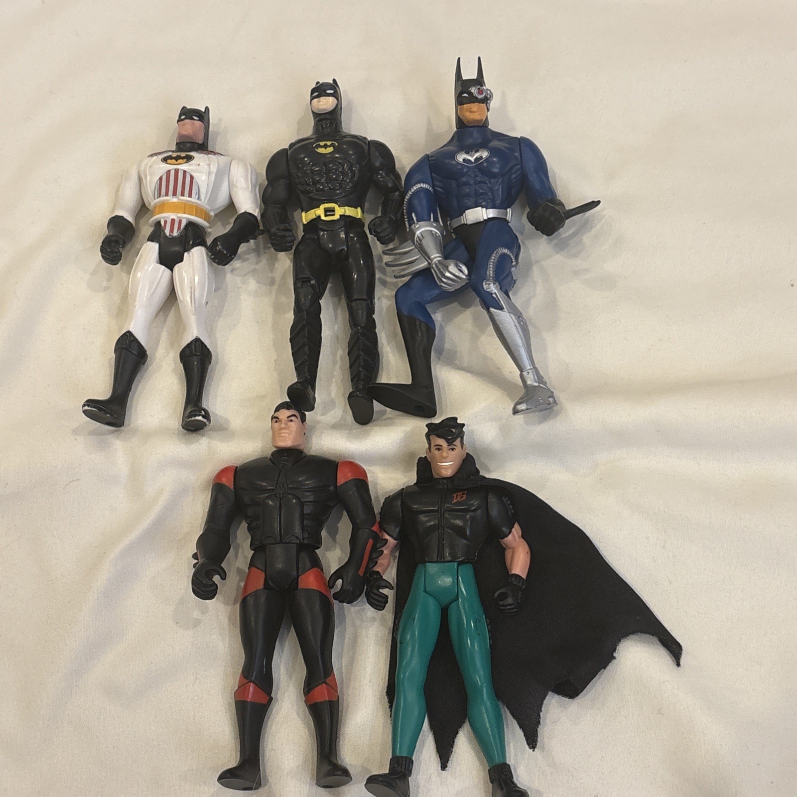 Lot of 5 90s Kenner 5” Batman Figures Quick Change Decoy Cyborg Biz Anti-freeze
