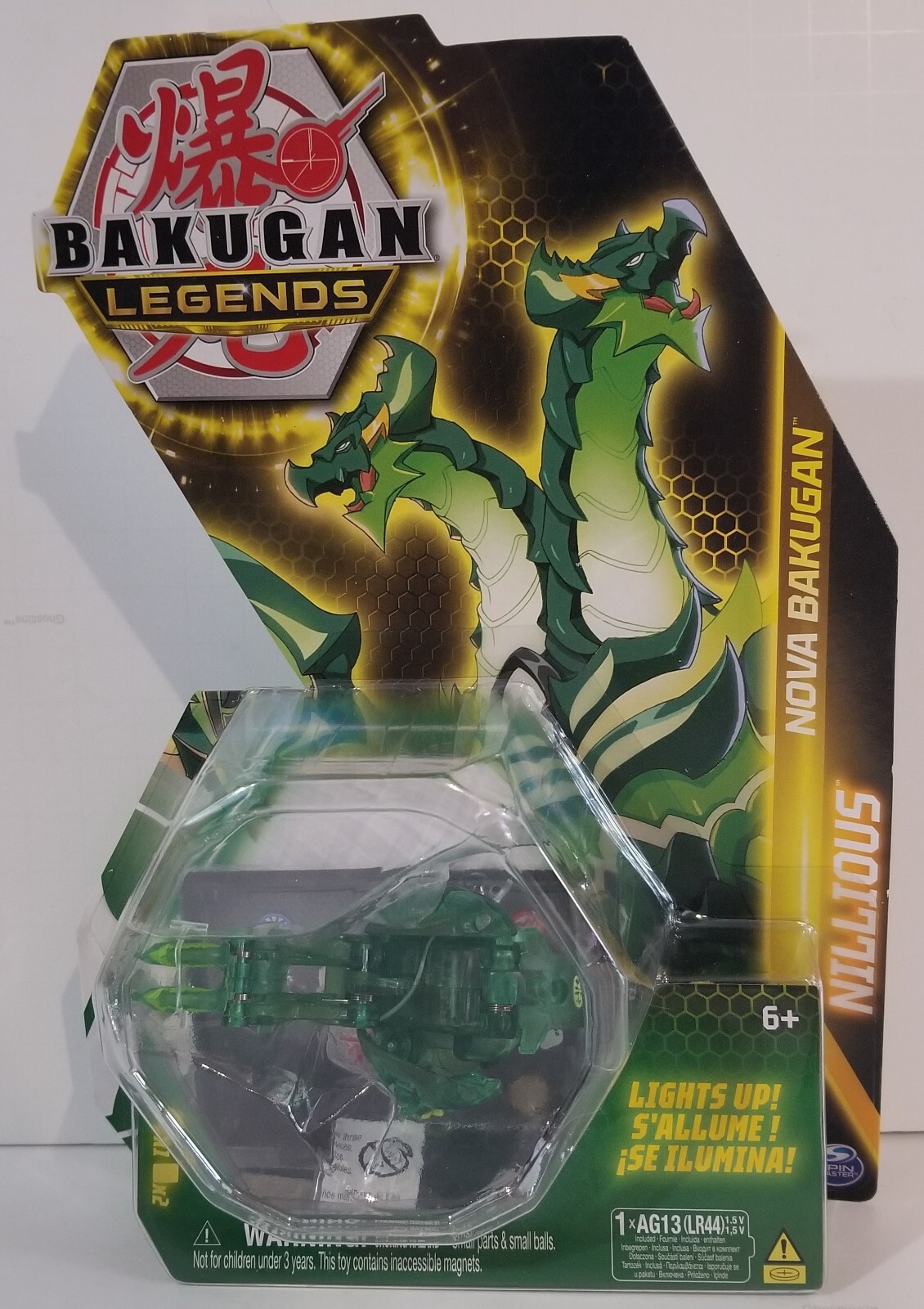 Bakugan Legends: Nova Ventus Nillious, light up battle figure & cards