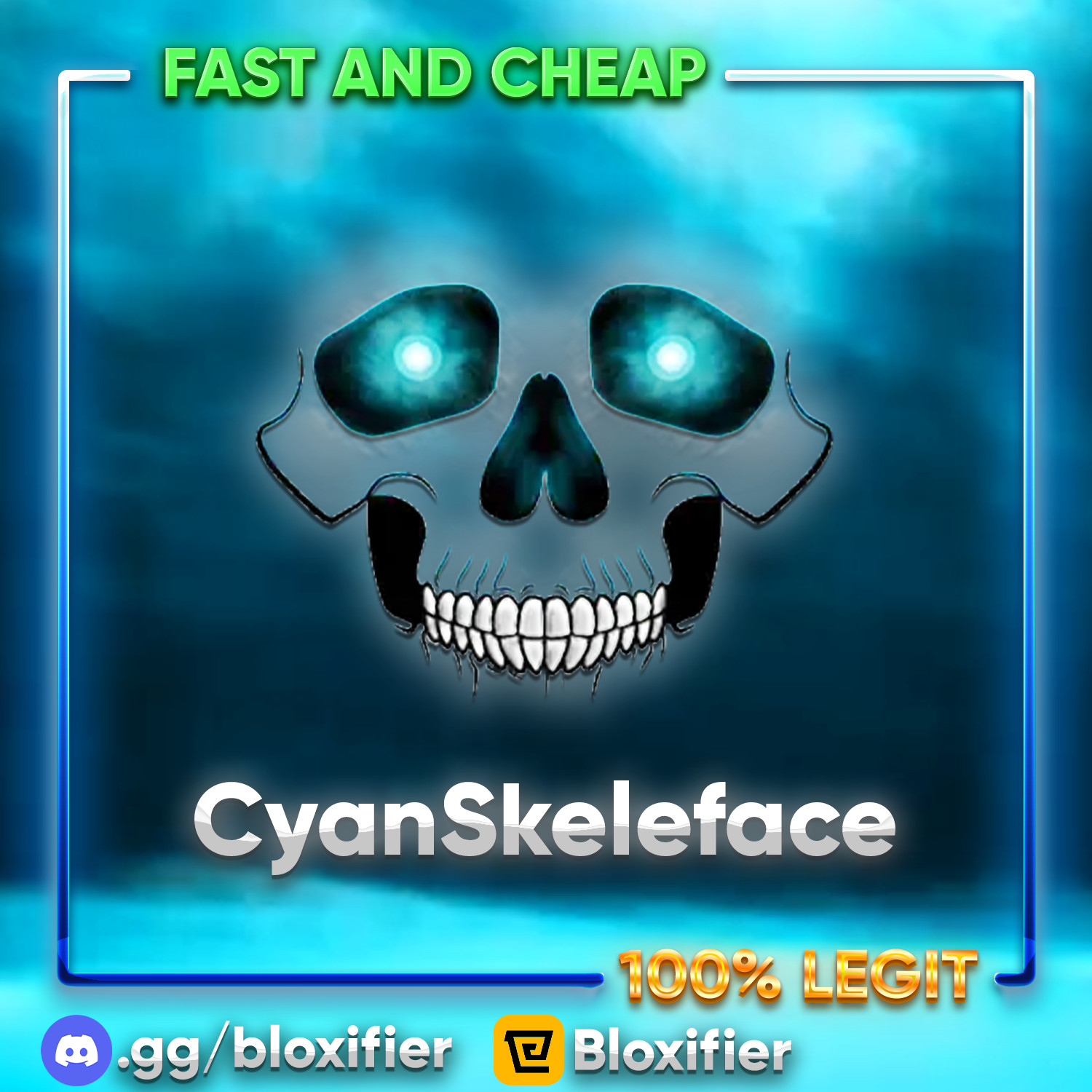 💀 CyanSkeleface 💀 | ROBLOX Toy Code | Digital Virtual Item | SENT FAST ⚡