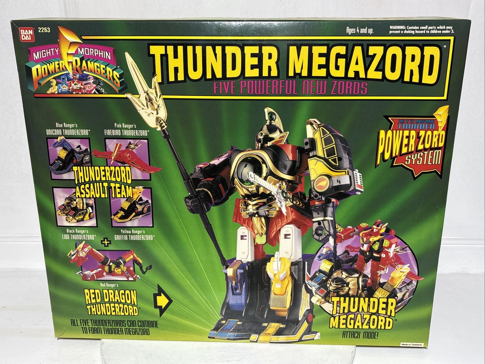 Mighty Morphin Power Rangers Thunder Megazord, UNUSED NEW in Open Box 1994